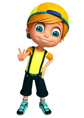 3D render, küçük çocuk yaşasın poz