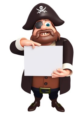  Beyaz tahta ile korsan 3D Rendered çizimi