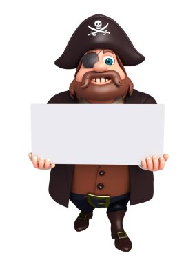  Beyaz tahta ile korsan 3D Rendered çizimi