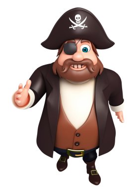  korsan poz yürüyüş 3D Rendered çizimi