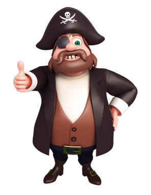  poz Yaşasın korsan 3D Rendered çizimi