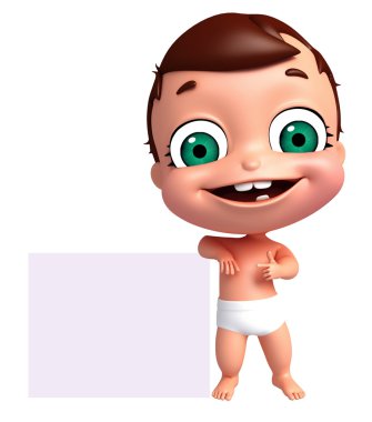 bebek beyaz tahta ile 3D render