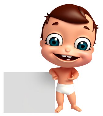bebek beyaz tahta ile 3D render