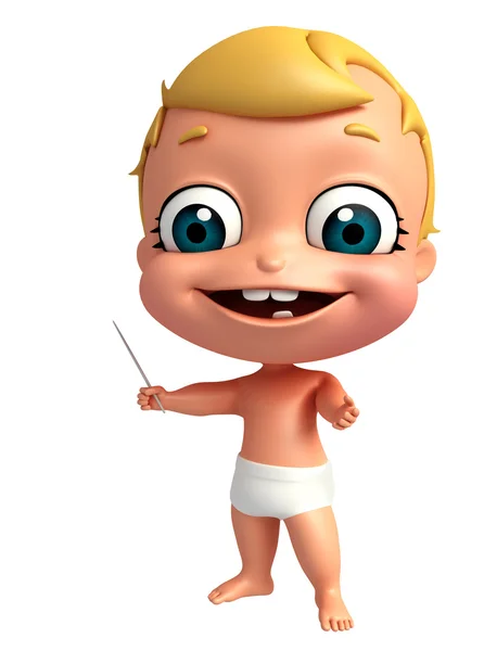 3D Render do bebê com pose apontando — Fotografia de Stock