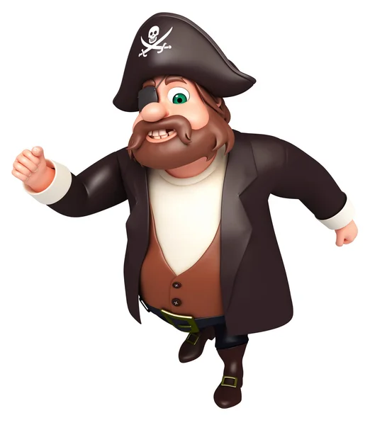3D Rendered illustratie van piraat pose running — Stockfoto