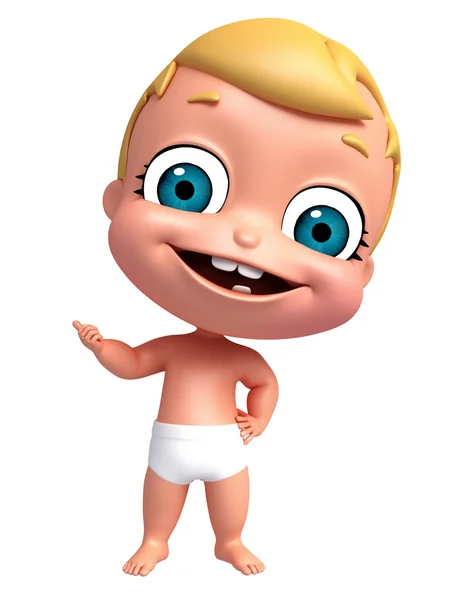 3D-Darstellung des Babys in lustiger Pose — Stockfoto