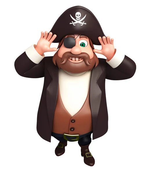 3D Rendered illustratie van piraat grappig vormen — Stockfoto