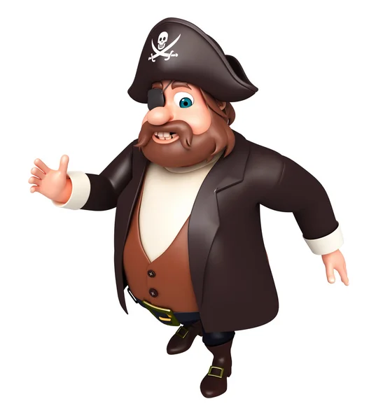 3D Rendered illustratie van piraat wandelen pose — Stockfoto