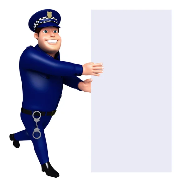 3D ілюстрація поліції з білою дошкою — стокове фото