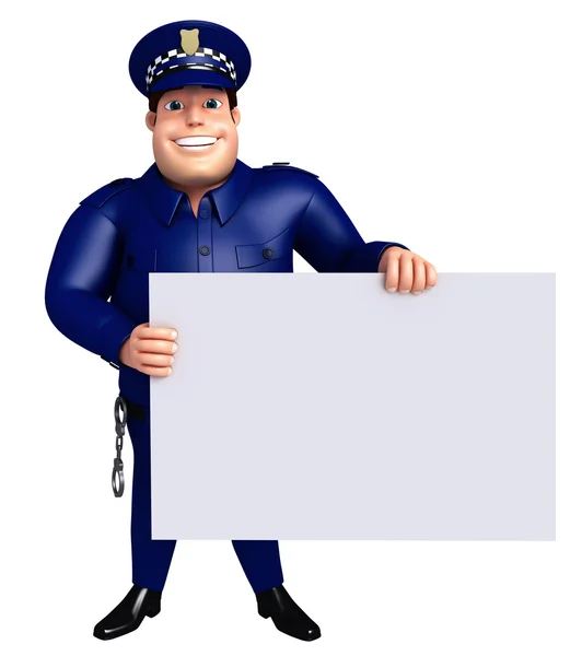 3D Rendered illustratie van politie met white-board — Stockfoto