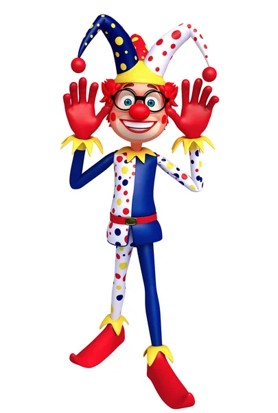 3D Rendered illustrazione di sottile clown posa divertente — Foto Stock