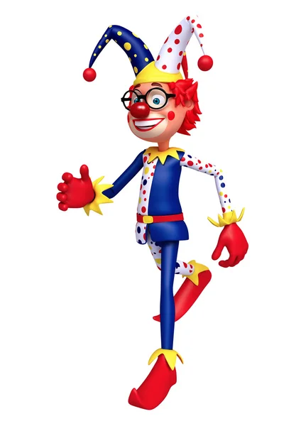 3D renderizado ilustração de slim clown running pose — Fotografia de Stock