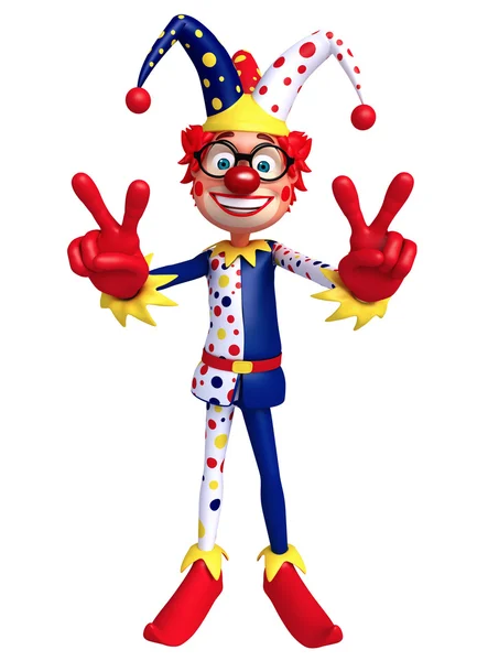 3D Rendered illustration of slim clown victory pose — Stock Photo, Image