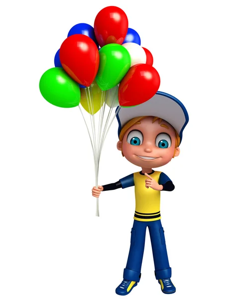 3 d レンダリングの少年気球 — ストック写真