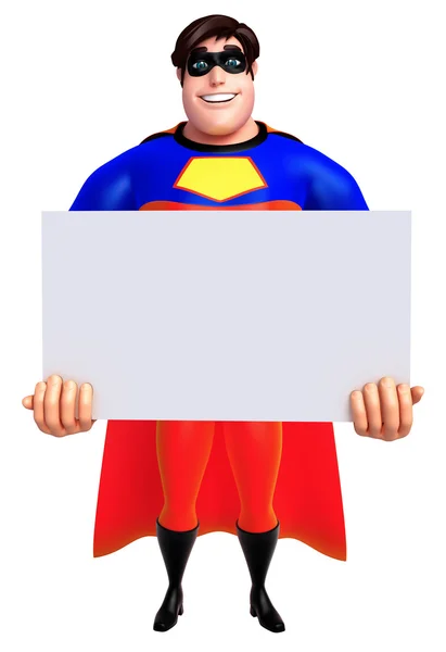 3D renderowane ilustracja superbohatera z biały deska — Zdjęcie stockowe