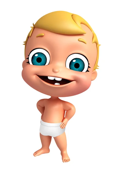 3D render van baby met grappige pose — Stockfoto