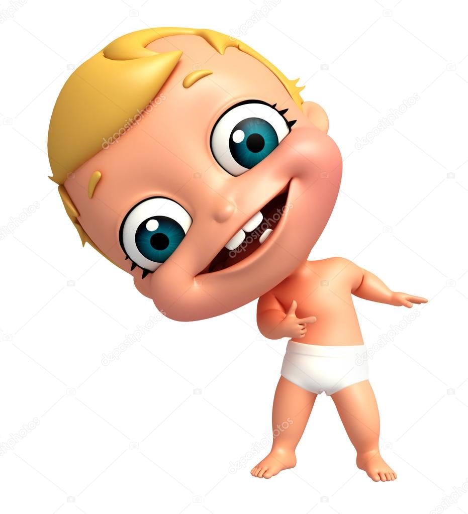 3D Render of baby pointing pose