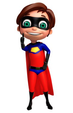 yakışıklı bir süper kahraman olarak poz başparmak