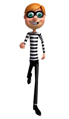 poz çalışan hırsız 3D Rendered çizimi