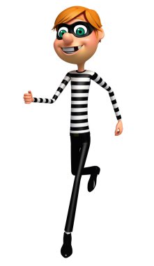 poz çalışan hırsız 3D Rendered çizimi