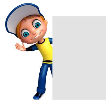 3D render, küçük Boyl beyaz tahta ile 