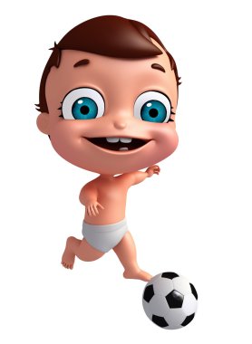 Bebek 3D render ile futbol