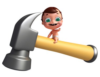 Bebek 3D render çekiç ile