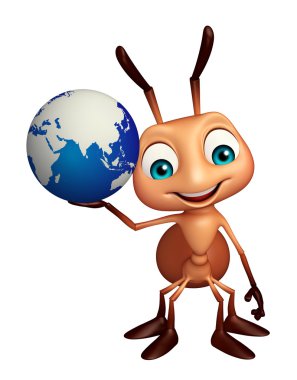Eğlence earth ile karınca çizgi film karakteri