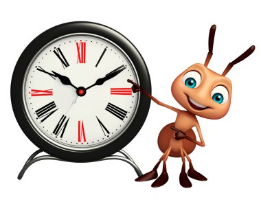 Karınca çizgi film karakteri ile masa saati