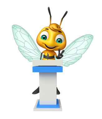 eğlenceli arı çizgi film karakteri ile konuşma sahne