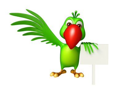 eğlenceli papağan çizgi film karakteri ile yönetim kurulu