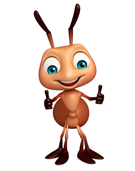 Şirin karınca komik karikatür karakter — Stok fotoğraf