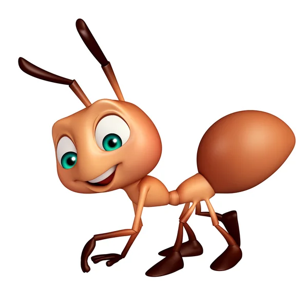 Linda hormiga divertido personaje de dibujos animados —  Fotos de Stock