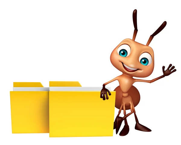 Ant seriefiguren med mapp — Stockfoto