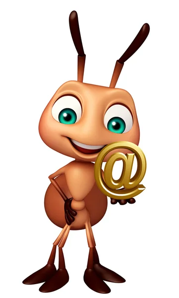 Веселий персонаж мультфільму мураха з знаком швидкості — стокове фото