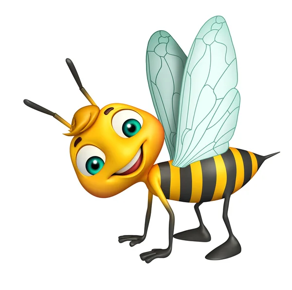 Söt Bee rolig tecknad figur — Stockfoto