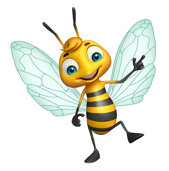 Cute Bee funny cartoon character — Stock Photo, Image