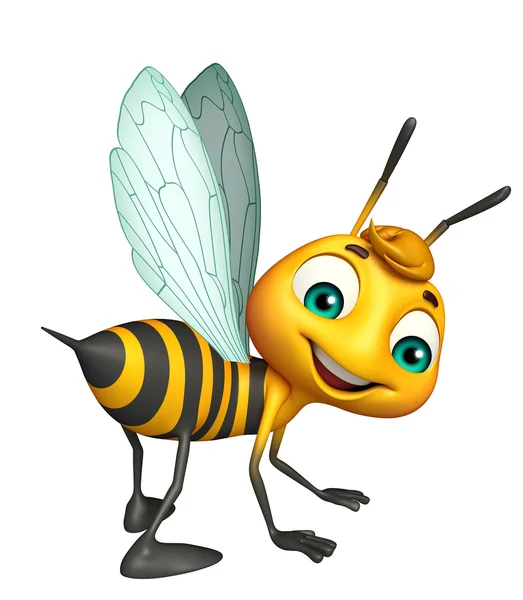 Söt Bee rolig tecknad figur — Stockfoto