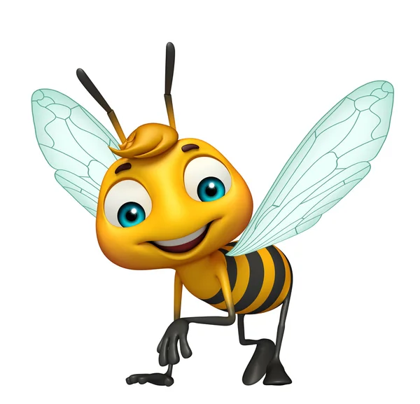 Mignonne abeille drôle de personnage de dessin animé — Photo