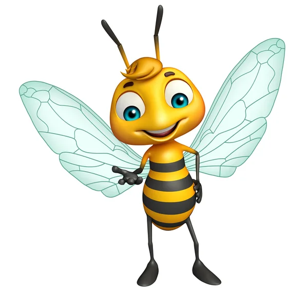 Niedliche Biene lustige Zeichentrickfigur — Stockfoto