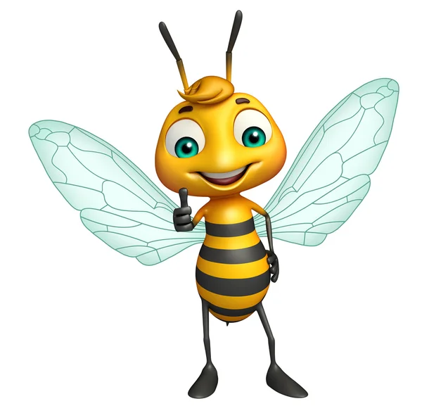Niedliche Biene lustige Zeichentrickfigur — Stockfoto