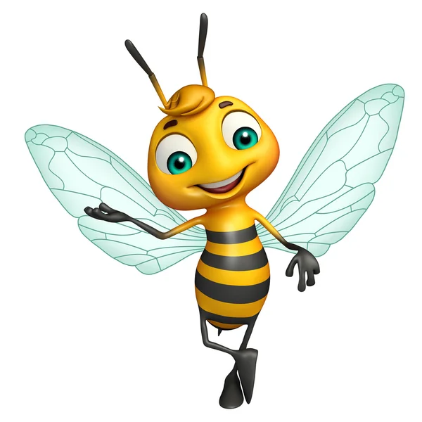 Mignonne abeille drôle de personnage de dessin animé — Photo