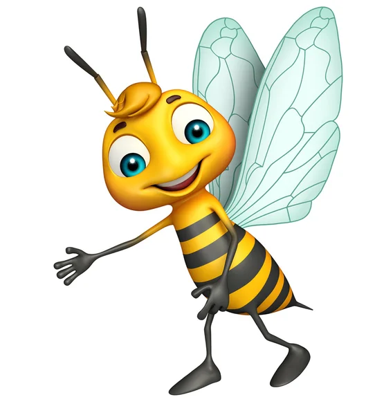 Cute Bee funny cartoon character — Stock Photo, Image