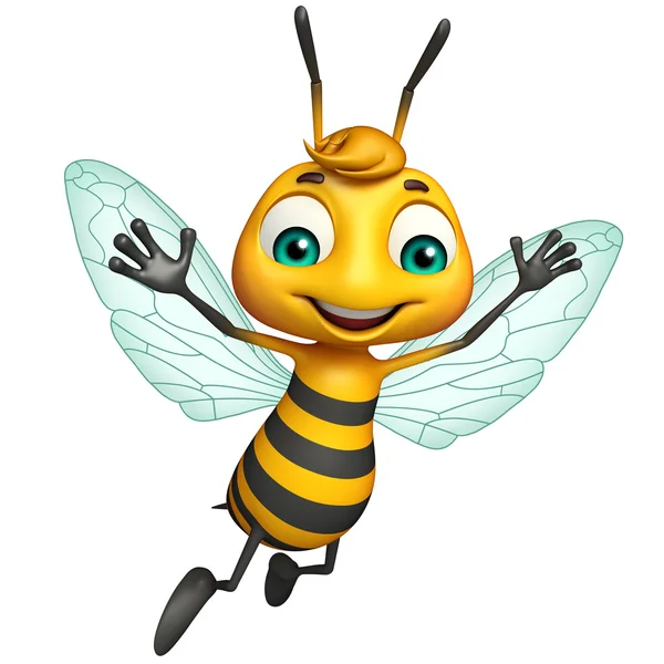 可爱的蜜蜂滑稽的卡通人物 — 图库照片
