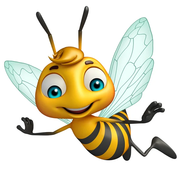 Bonito abelha engraçado personagem dos desenhos animados — Fotografia de Stock