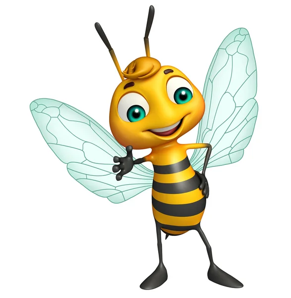 Lindo abeja divertido personaje de dibujos animados —  Fotos de Stock