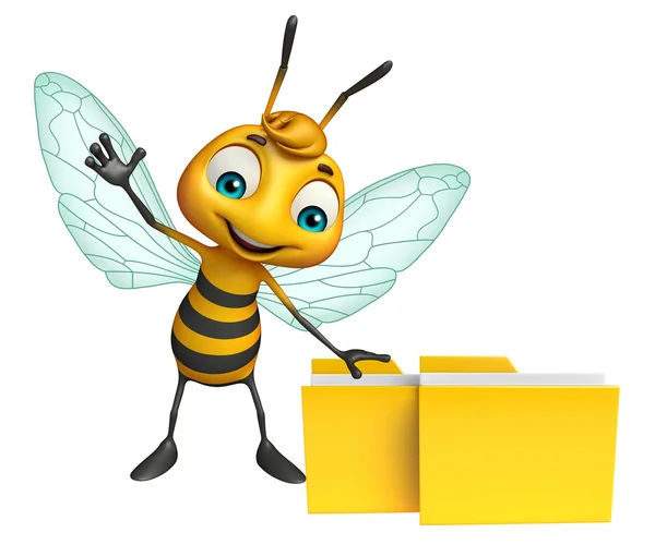 Pszczoła postać z kreskówek z folderu — Zdjęcie stockowe