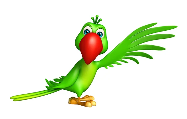 Mutatva papagáj rajzfilmfigura — Stock Fotó