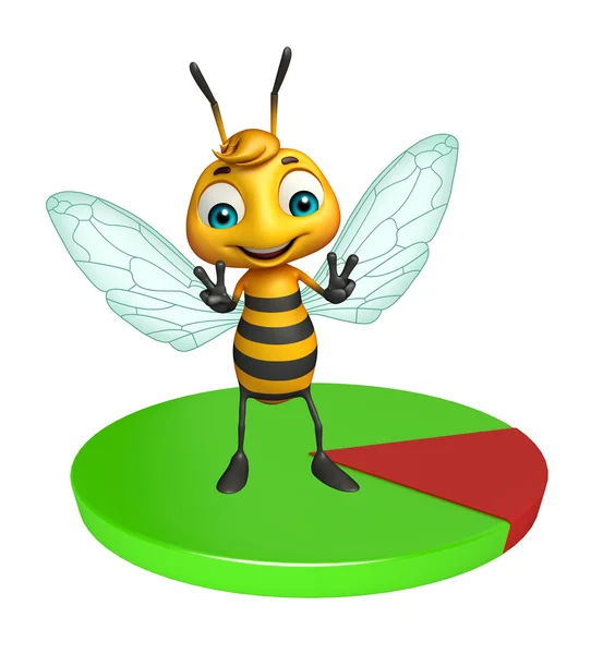 Kul Bee seriefiguren med circle sign — Stockfoto