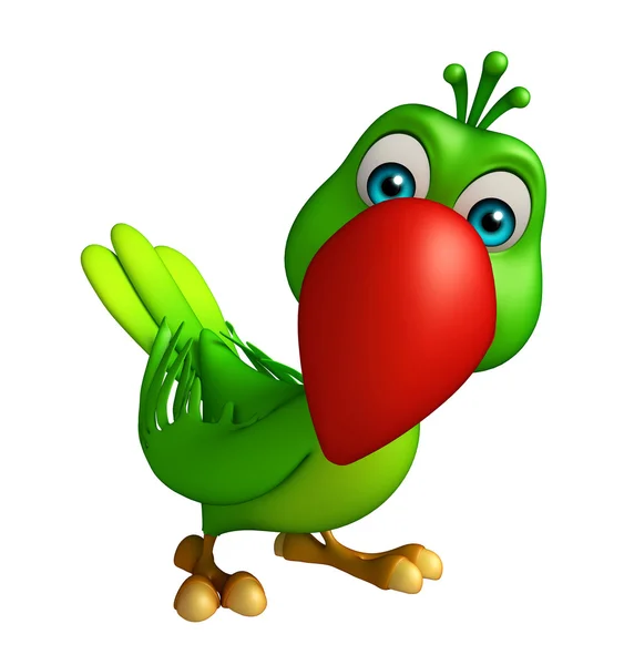Zabawny charakter kreskówka papuga — Zdjęcie stockowe